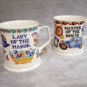 Vintage Lady of Manor Master of House Mugs England Downton Abbey